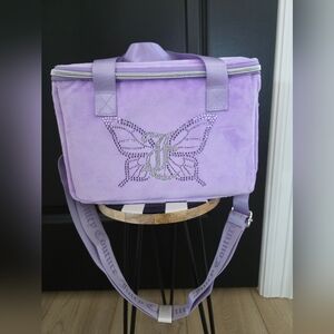NWT Juicy Couture Purple Butterfly Embellished Cooler Bag